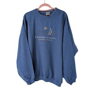 Vintage Time Out Waukesha County Technical College Sweatshirt Blue XXL USA Made